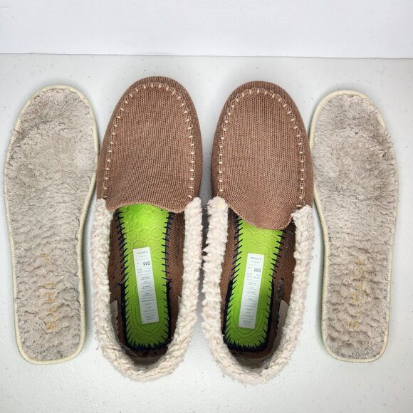 ROTHY'S Women's The Slipper Knit Wool Fleece Lining, Nutmeg Beige Tan Size 8 - Picture 9 of 14